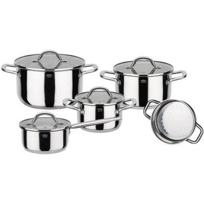 GENERIQUE GSW 868389 Meran Lot de 9 casseroles en acier inoxydable 18/8 Argent&eacute;