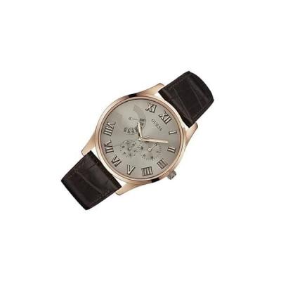 GUESS  Homme Analogique Quartz Montre avec Bracelet en Cuir W0608G1