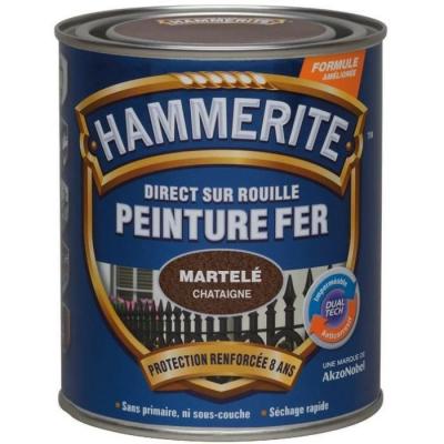 HAMMERITE Peinture fer ext&eacute;rieur Direct sur rouille  ch&acirc;taigne 0.25 l