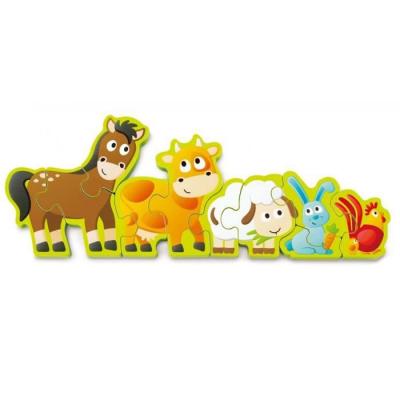 HAPE  forme puzzle animaux et chiffres bois 34 cm 10 pi&egrave;ces