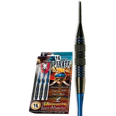 HARROWS  - Jeu de 3 Fl&eacute;chettes - Embout Nylon - Pirate Bleue - 16 GK