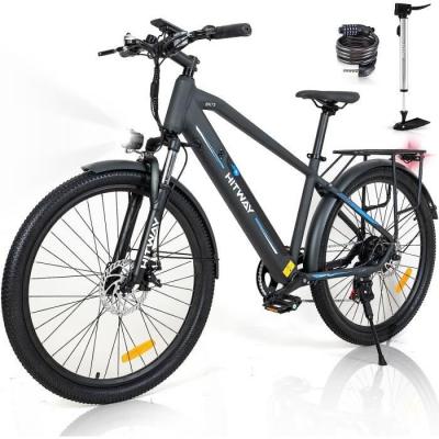 HITWAY  V&eacute;lo &Eacute;lectrique 26 VAE-Batterie 36V/12Ah-Moteur 250W - Shimano 7 Vitesses - VTT V&eacute;lo &Eacute;lectrique de Montagne - E-BIKE Noir 