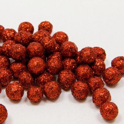 TENDANCE FETE Boules de d&eacute;coration paillet&eacute;es rouge 