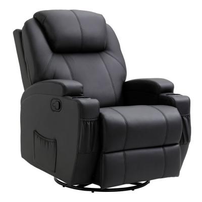 HOMCOM Fauteuil luxe de relaxation et massage r&eacute;glable noir