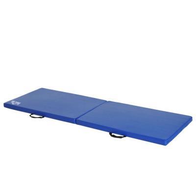 HOMCOM Tapis de gymnastique pliable  - Bleu - 180x60x5 cm - Simili cuir - Confortable et portable