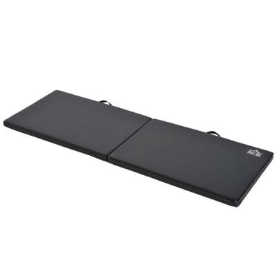 HOMCOM Tapis de gymnastique pliable  - Noir - 180x60x5 cm - Simili cuir - Confortable et portable