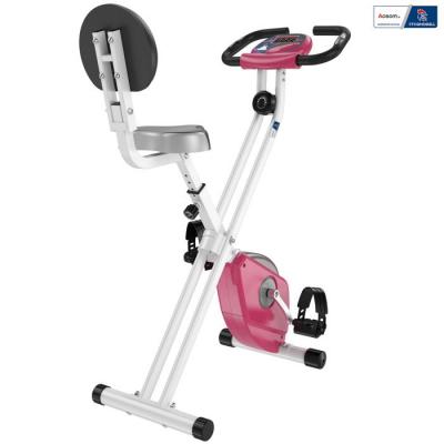 HOMCOM V&eacute;lo d'appartement pliable - collaboration Aosom.fr x FFHandball - 8 niv. r&eacute;sistance magn&eacute;tique r&eacute;glable - rose