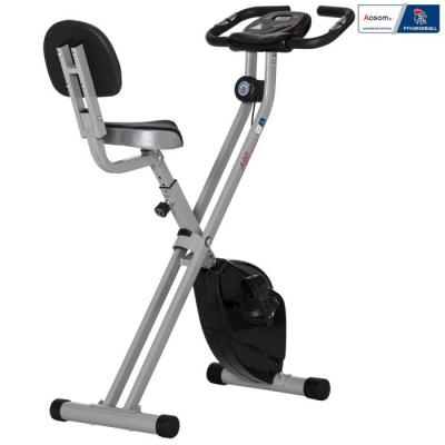 HOMCOM  - V&eacute;lo d'appartement pliable - collaboration Aosom.fr x FFHandball - 8 niv. r&eacute;sistance magn&eacute;tique r&eacute;glable - gris