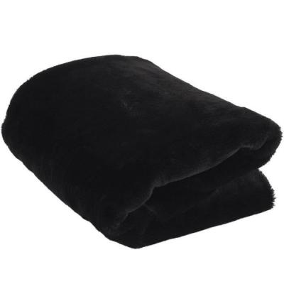 THE HOME DECO FACTORY  Plaid imitation fourrure noir