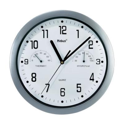 Mebus - 06992 &agrave; quartz Horloge murale 25.5 cm argent X49470