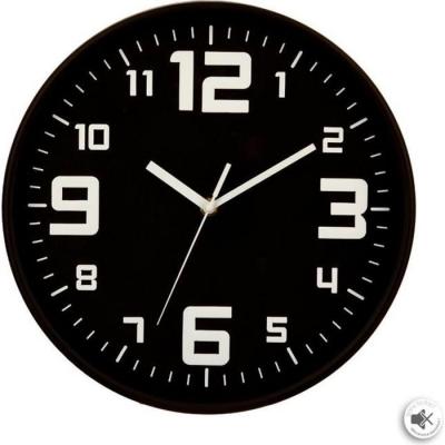 Horloge Pendule Murale silencieuse - Diam&egrave;tre 30 cm - Coloris Noir