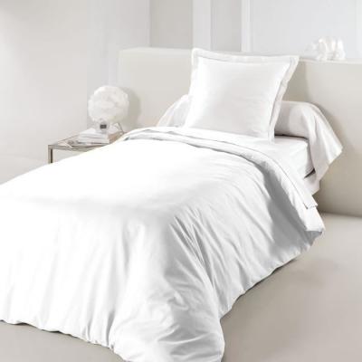 DOUCEUR D INTERIEUR Housse de couette 1 personne 140 x 200 cm uni 57 fils lina Blanche
