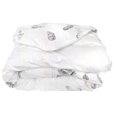 LINNEA  - Housse de couette percale pur coton plumes 260x240 cm - Blanc
