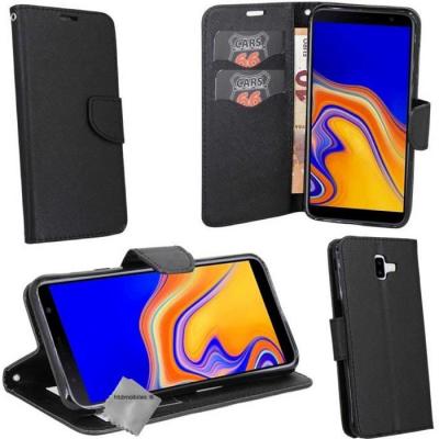 HTDMOBILES Housse etui portefeuille pour Samsung Galaxy J6+ Plus (2018) + film ecran - NOIR - NOIR