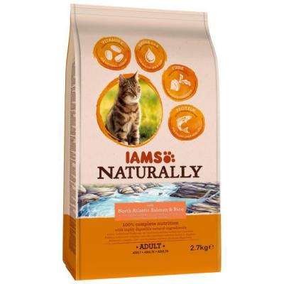 IAMS  Naturally Adulte Saumon & Riz pour chat 2 x 2,7 kg