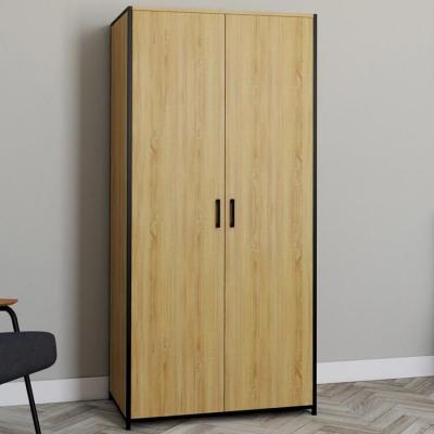 IDMARKET Armoire 2 portes DETROIT penderie 80 cm avec &eacute;tag&egrave;res rangement maxi capacit&eacute; 