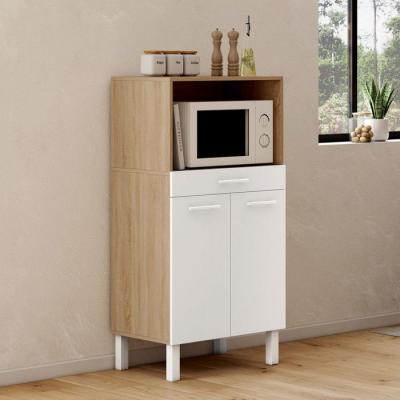 IDMARKET Buffet mi-haut 60 cm 1 tiroir 2 portes blanc