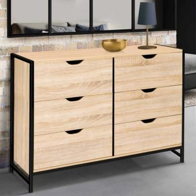 IDMARKET Commode 6 tiroirs DETROIT design industriel 