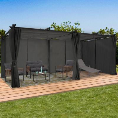 ID MARKET Idmarket Pergola toit r&eacute;tractable 3x6 M Gris