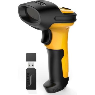 INATECK Scanner code-barres laser sans fil 2. 4ghz, lecteur code &agrave; barres avec port&eacute;e de 60 m&egrave;tres, batterie 2600mah, scan automatique rapide et pr&eacute;cis 