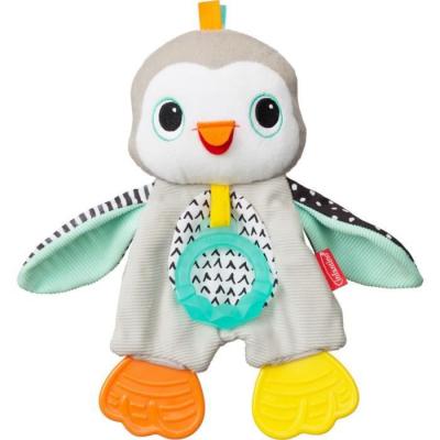 INFANTINO  Cuddly Teether Penguin for Sensory Exploration - Silicone Teether, Teething Relief
