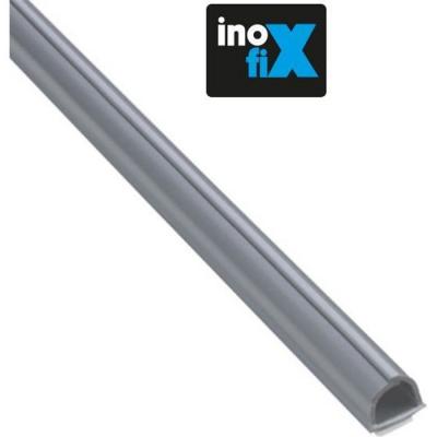 INOFIX  - Lot de 4 gaines adh&eacute;sives Cablefix 8 x 7 mm gris metallis&eacute;