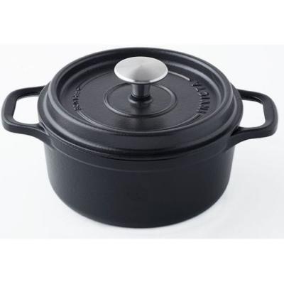 INVICTA Cocotte ronde en fonte &eacute;maill&eacute;e 28cm noir mat  - puv402281
