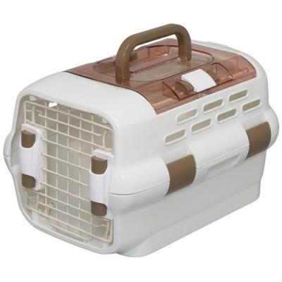 IRIS OHYAMA , Caisse de transport 2 Portes amovibles avec poign&eacute;e et laisse Ventilation pour chat, chien, rongeur - Pet Drive CarrierPDPC-500, Blanc