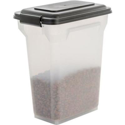 IRIS OHYAMA , Conteneur / boite &agrave; croquettes 20 L pour 7,5 kg herm&eacute;tique, transparent, pelle & roulettes incluses pour croquettes pour chien & chat