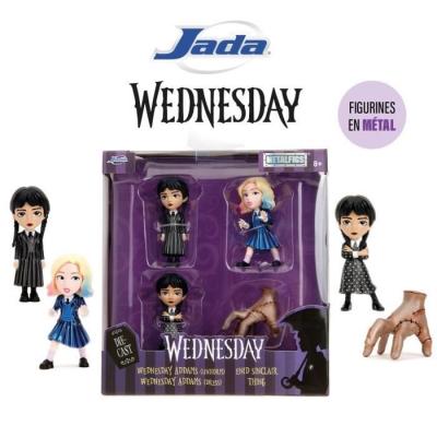 JADA TOYS Mercredi - Pack 4 figurines Diecast Nano Metalfigs 4 cm