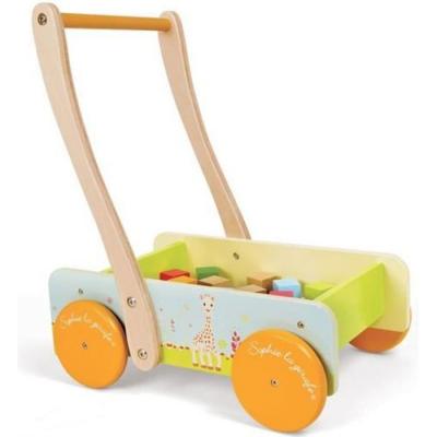 JANOD Chariot avec 20 cubes sophie la girafe 