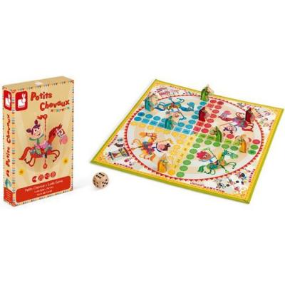 JANOD  - Jeu de petits chevaux Carrousel (bois) - D&egrave;s 4 Ans