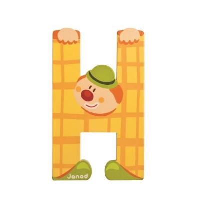  JANOD Lettre d&eacute;corative Clown H en bois
