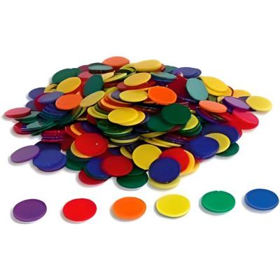  Lot de 500 jetons en plastique, 6 couleurs assorties