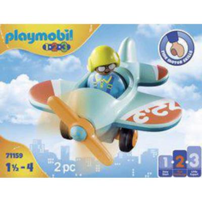 Playmobil 1.2.3 Airplane Construction Game Argent&eacute;