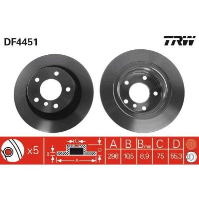 TRW Disque de frein  DF4451, 1 pi&egrave;ce