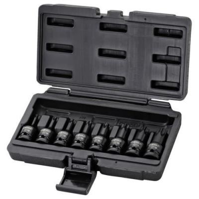 KS TOOLS  jeu d'embouts &agrave; chocs torx 1/2"", 8 pi&egrave;ces, t30-t80, court