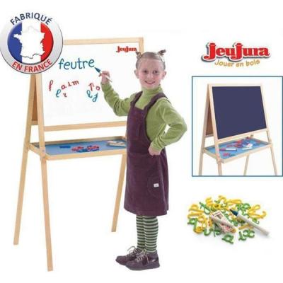 JEUJURA  - Tableau Double face Cr&eacute;atifs en Bois (craies + feutres)