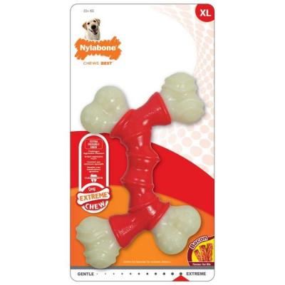 NYLABONE Jouet et Os pour Chien Double Bone au Bacon (XL) NC