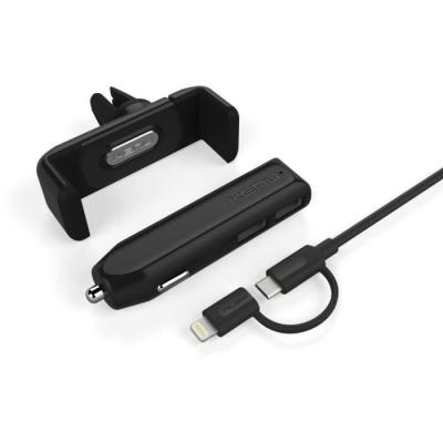 KENU  Car Kit deluxe Noir Chargeur+Support auto+C&acirc;ble 