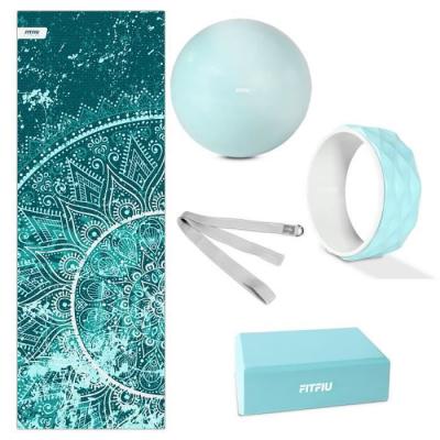 FITFIU FITNESS Kit 5 accessoires de yoga  - KITWELL-500 BLEU