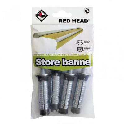 RED HEAD Sachet de 4 chevilles G2X 16x65mm + vis 10x90mm