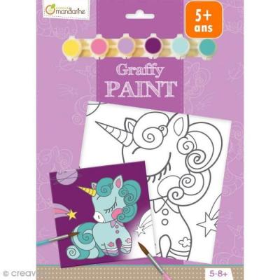 AVENUE MANDARINE Set de peinture  Graffy Paint Licorne