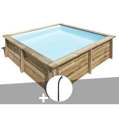 GRE GR&Eacute; - Kit piscine bois City 2,25 x 2,25 x 0,68 m + Douche - Bois