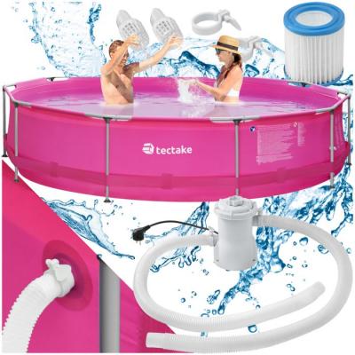 TECTAKE Piscine tubulaire ronde &Oslash; 360 x 76 cm - rose vif