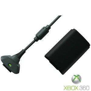 MICROSOFT Kit Play and Charge noir  pour Xbox 360