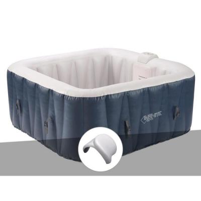 INFINITE SPA Kit spa gonflable Champion carr&eacute; Bulles 6 places + 2 appuie-t&ecirc;tes