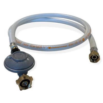 ALICE S GARDEN Kit tuyau flexible de gaz 1.5 m &agrave; embouts m&eacute;caniques + d&eacute;tendeur butane 28mbar 1.3kg/h - normes nf