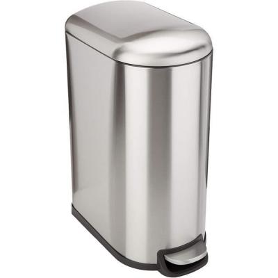 KITCHEN MOVE Poubelle de cuisine &agrave; p&eacute;dale FULLER Argent Acier inoxydable 40 L