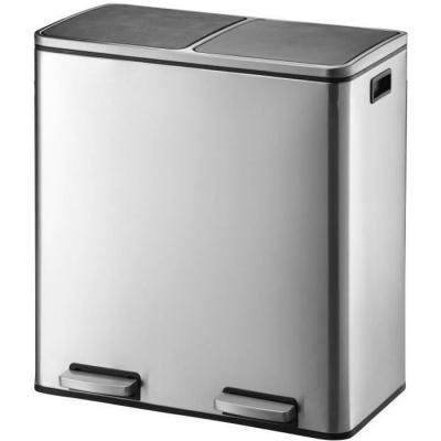 KITCHEN MOVE Poubelle de tri s&eacute;lectif MAJOR Argent Acier inoxydable 60 L